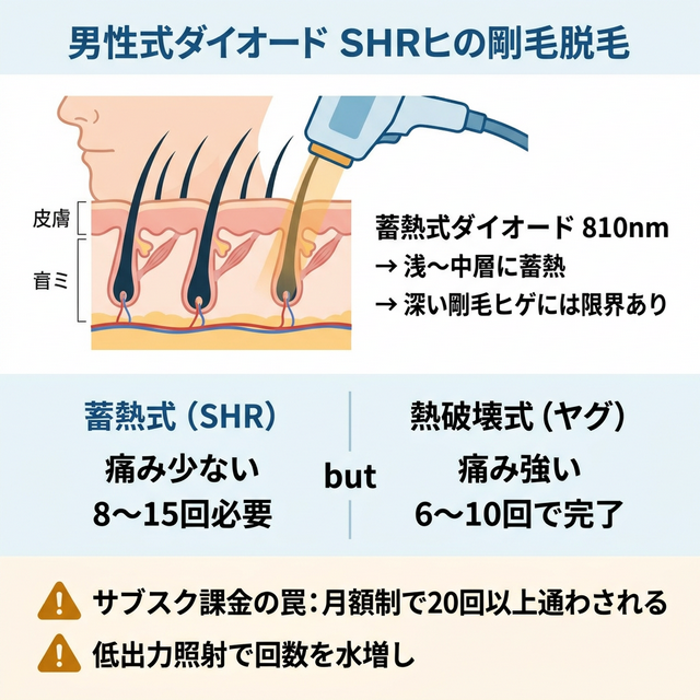蓄熱式ダイオードのヒゲ脱毛における限界とサブスク搾取の構造