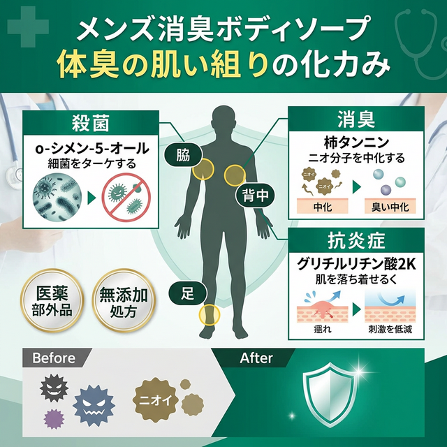 クリアネオ ボディソープの殺菌・消臭メカニズム