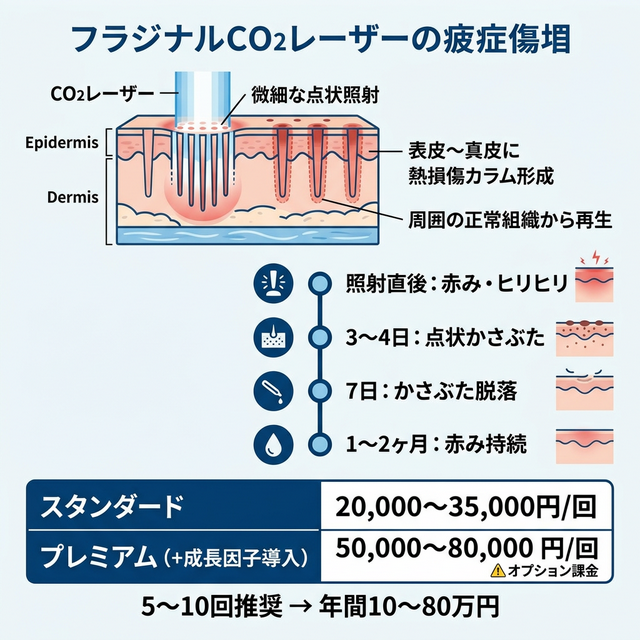 フラクショナルCO2レーザーの点状照射メカニズムとオプション課金構造