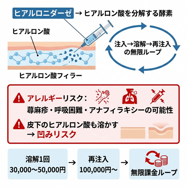 ヒアルロン酸溶解注射のアレルギーリスクと無限課金ループ