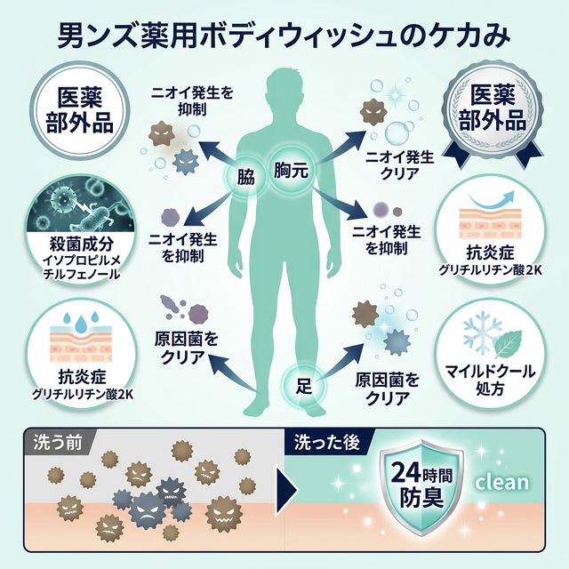 NULL ボディウォッシュ マイルドクールの洗浄メカニズム