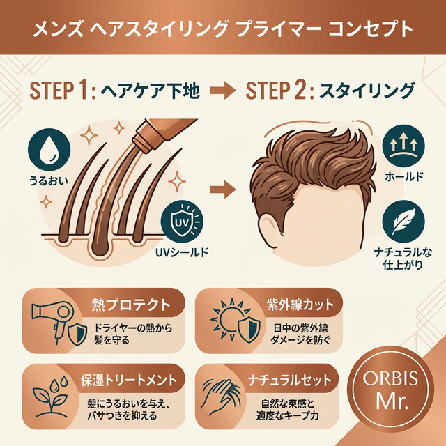オルビス ミスターのヘアケア＋プレスタイリング設計