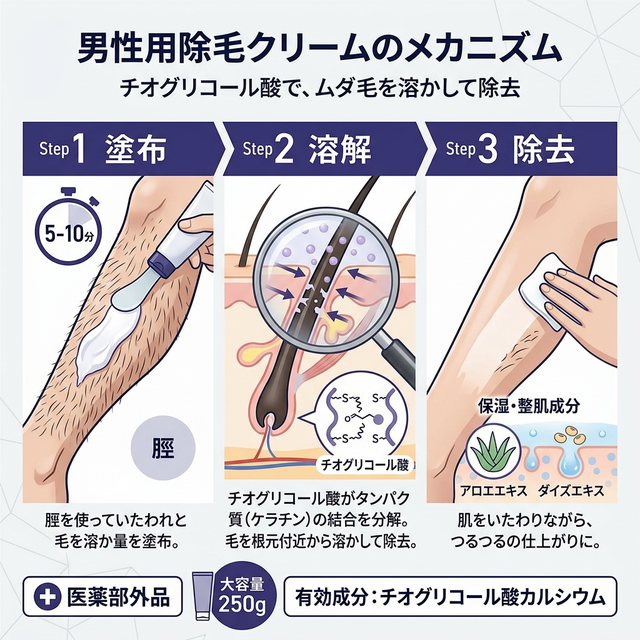 ソランシア リムーバークリームの除毛メカニズム
