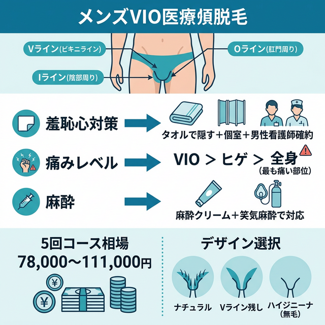 男性VIO脱毛のゾーン別施術ガイドと羞恥心対策